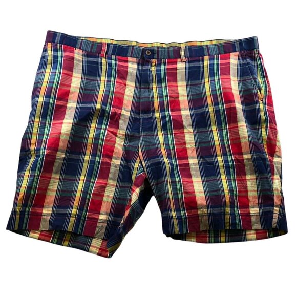 Polo Ralph Lauren Mens Prospect Shorts Size 52 Big Plaid Casual Retro - Picture 1 of 11